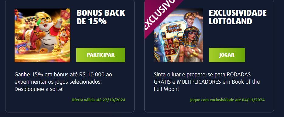 Bônus e promoções