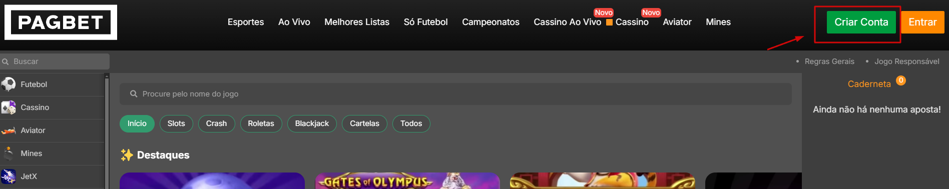 Registro e Uso do Pagbet casino