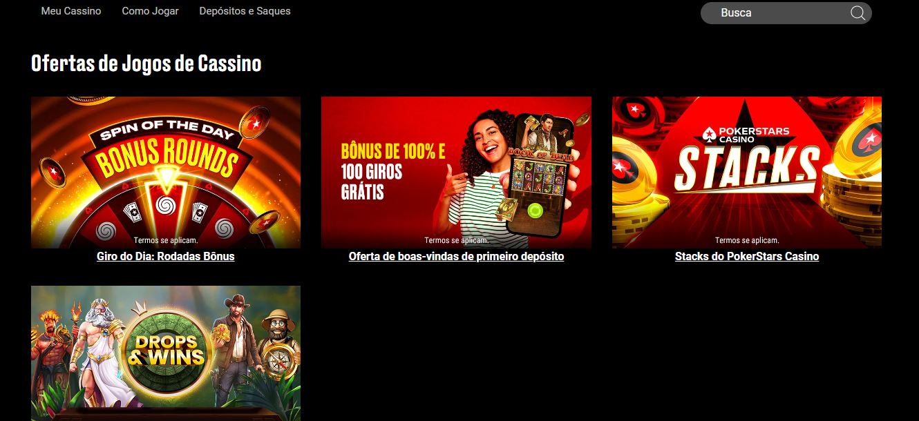 Ofertas de boas-vindas e promoções na PokerStars