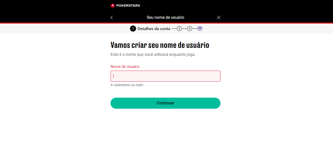 Passo a passo para criar uma conta na PokerStars