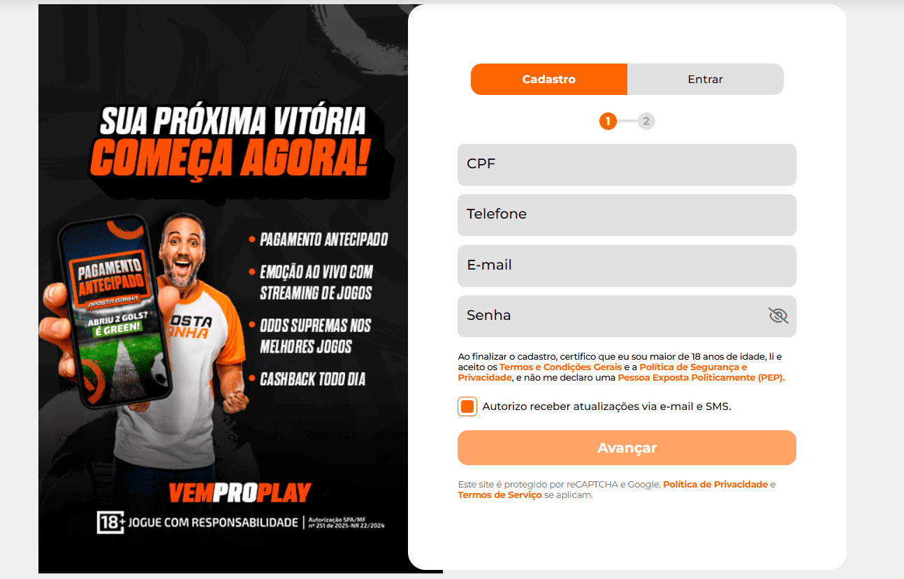 Como Registrar uma Conta na Aposta Ganha